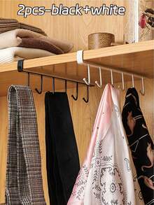 6钩铁艺置物架，金属衣柜架，杯架，厨房收纳架，衣架，帽子架，壁挂式收纳挂钩，适用于橱柜、衣柜、浴室、厨房、背包、学习用品等。 - 彩色 - 查看 13