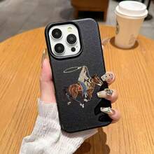 Fashion Denim Horse Riding Pattern Creative Phone Case For IPhone 17, 17Air, 17Pro, 17ProMax, 14ProMax, 15Pro, 16, 13, 14, 15, 12, 11Plus, Pro, Max Durable Non-Slip, Fun And Cute, Flexible Material, Suitable For Fashionistas Valentine's Day L3BD - 顏色1 - 查看 6