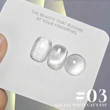 MIANEL 10ml 冬日星空白色玻璃珠猫眼凝胶指甲油 白色月光灯泡水晶宽猫眼指甲油 冬季美甲 指甲胶 美甲用品 棕色美甲 超白美甲沙龙专用 女孩美甲用品礼物 - 彩色 - 查看 13