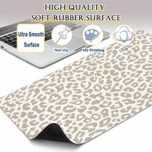 1pc Extra-Large Gaming Mouse Pad And Keyboard Mat,Minimalist Leopard Print Design Office Small-Sized Desk Protector, Suitable For Laptops And Study - Non-Slip Base, Multiple Sizes Available XL XXL, Ideal For Home/Office Work,Gaming Room, Dorm - Multicolor - View 12