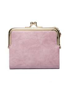 MIYIN Kiss Lock Credit Card Small Bi-Fold Zipper Women Wallet Portable Cash White-Collar Workers For Female College Work Business Commute Office For Anniversary For Couple For Birthday Gift On Valentine Day Gift Gift For Women Wallet Purse Wallet Small Wallet - Pink - View 5
