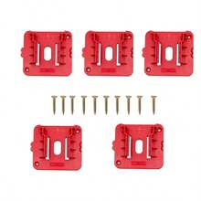 Easy Install Heavy Duty Milwaukee 18V Battery Holder – Compatible With Milwaukee 18V Lithium-Ion Batteries (48-11-1820, 48-11-1828) – Secure Screw-Fixed Storage Rack - Multicolor - View 9