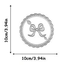 1个蕾丝边蝴蝶结切割模具，适用于剪贴簿、圆形创意卡片压花模具切割器，适合节日装饰剪贴簿纸艺、手工卡片制作DIY、优雅剪贴簿、婚礼、生日、情人节、复活节卡片等。 - 銀色 - 查看 4