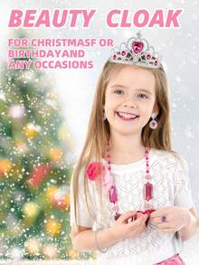 Children's DIY Costume Set, Including 3 Pairs Of Girls' Princess Sandals, 3 Crowns, 3 Bracelets, 3 Rings, 3 Pairs Of Earrings, Princess Crystal Shoes, Party Dress Shoes, Bow Shoes, Role Play Props, Girls' Dress Up Toys, Christmas/Children's Day/Birthday Gift - Multicolor - View 3