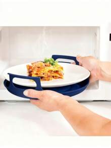 1pc Microwave Oven Heating Tray With Handle | Plastic Heat-Resistant Bowl Holder, Quick Heating, Anti-Scald, Ideal Kitchen Accessory Microwave Rack - Multicolor - View 9
