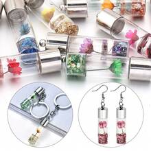 2pcs/Pack Dried Flower Star Wish Bottle Pendant, 4.5cm Cute Necklace, Phone Chain, Earring DIY Jewelry Pendant, Exquisite Holiday Handmade Decoration - Wishing Bottle - View 7