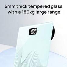DELI LE603 Body Scale: Thickened Tempered Glass Tabletop, Non-Slip Feet, High-Definition Backlit LCD Screen, Intelligent And Accurate Weight Sensing, Mint Green. - Mint Green - View 3