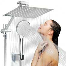 CYPNRegaderas para Baño de Lluvia de Alta Presión de 8 "/ ducha de 5 Modos Rociado mano con brazo de extensión de 11 '' cabezal de ducha ajustable con soporte manguera de 1 5 m CromoFashion - 219302756 - Ver 1