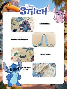 Disney Official Licensed 1pc Stitch Mini Pattern HandBag Mischievous Stitch Insulated Lunch Tote Bag - Lightweight, Convertible Mini Crossbody & Handheld Purse Casual Multi Functional Crossbody Bag Lightweight Adjustable Shoulder Strap Crossbody Bag For Women/Girls/Teens/Students For Daily/Outing/Shopping/Back To School Lunch Bag Lunch Box Cooler Bag Waterproof Large Capacity Picnic Outdoor Picnic Bag Lunch Bag For Women School Supplies Camping Essentials - Multicolor - View 7