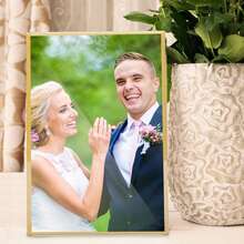 15/16pcs Gold Acrylic Frame Display Stand, Transparent Paper Holder, Suitable For Wedding, Office, Restaurant - Gold - View 7