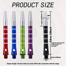 1 Stück drehbarer Aluminiumlegierung Dartschaft, 51mm Gewindeversion - Verschiedene Farben erhältlich | langanhaltend Dart Zubehör, geliebt von Spielern - Verschiedenfarbig - Übersicht 5