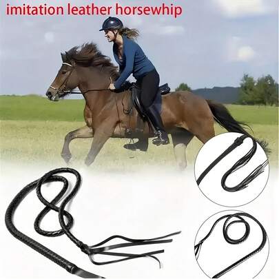 1pc High-Quality Synthetic Leather Riding Crop/Whip, 1.8m, Outdoor Sports & Leisure Accessory - Universal Equestrian Accessory For Training And Performance | Comfortable Grip Western Cowboy Whip, Equestrian/Horse Riding Aid - Suitable For Beginner Horse Riding Practice