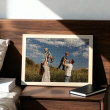 Personalized Wooden Puzzle, Personalized Photo Portrait Puzzle, Birthday Gift, Customized Puzzle Souvenir For Special Occasions, Couple Portrait Puzzle, Travel Photo Puzzle, Anniversary Custom Photo Puzzle, Graduation Class Photo Puzzle, Family Gathering Custom Puzzle, Holiday Custom Puzzle Gift, Wooden Creative DIY Gift, Couple, Parent-Child, Family Memorial Birthday Gift, Room Decor - Black - View 8