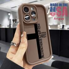 Compatible With IPhone 17 16 15 Pro Max Plus 16E 14 13 12 11 X XR  Letter Cross Advanced Fashion Gift Rugged Durable Shockproof Anti-Scratch Soft Silicone Case - Brown - View 11