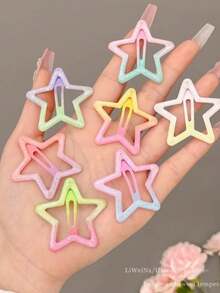 Star-Shaped Hair Clips, 10/20/30 Pieces, Kit With 3 Designs, Easy To Use - Polka Dot Hair Clip - View 10