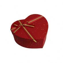 3 Scatole regalo a forma di cuore (162mm / 192mm / 222mm) - Confezione regalo nidificata per San Valentino con fiocco in nastro - Stili di lusso per matrimonio, anniversario e sorpresa di compleanno - Rosso (linea oro) - Visualizzare 4