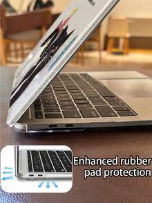 1 Piece, Cartoon Cat Pattern | Shiny Transparent Acrylic Ultra-Thin Laptop Case | Compatible With Air13 2025/Pro16 M3 M2 | Combines Fingerprint Resistance, Shock Resistance, And Heat Dissipation | An Essential Protective Case For Office And Study Use. - Multicolor - View 5