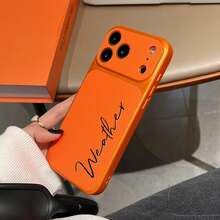 Personalized Initial Monogram Phone Case, Compatible With IPhone 17/16/15/14/13/12/11 Pro Max Series, Luxury Crocodile Texture, Shock-Proof And Scratch-Resistant, Perfect Compatible With IPhone 17 Pro Max, An Ideal Christmas Gift - Orange - View 11