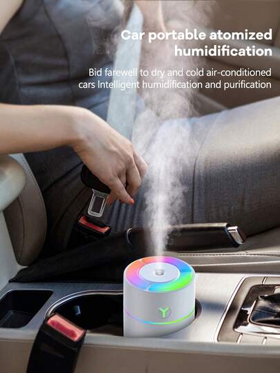 Available In Black And White, 7-Color Minimalist Humidifier, 230ml/USB Power Supply, Home/Bedroom/Bathroom/Pilates Studio Air Purifier, Low-Noise Aromatherapy Atomizer Diffuser