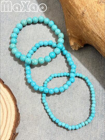 这款高品质女士复古波西米亚风西部绿松石串珠手链，绿松石珠饱满，适合各种场合，无论是日常出行还是聚会，都能轻松驾驭。2026新款，无论是送礼还是自用，都是节日佳选。佩戴它，定能收获无数赞美。现在就把它加入你的首饰盒吧！如果您对产品满意，请留下五星好评并分享您的美照。