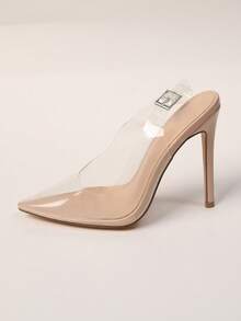 Women's Comfortable Pointed Toe Buckle High Heel Shoes - Apricot - View 6