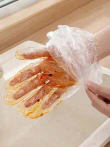 10/30pcs CPE Long-Arm Household Gloves For Kitchen Dishwashing, Vegetable Washing And Cleaning, Thickened, Lengthened, Elastic Mouth, Waterproof And Oilproof,Kitchen,Bathroom,Home,Household Supplies
