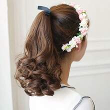 抽绳马尾假发，波浪卷发，合成纤维，耐热假发片，女士适用，瞬间增加发量 - 彩色 - 查看 9