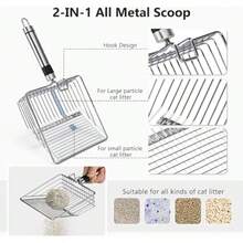 Caja de arena para gatos de acero inoxidable con tapa caja de arena de metal extragrande XL para gatos grandes caja de arena de gatito de alta cara antifugas de orina antiadherente incluye - Gris - Ver 6