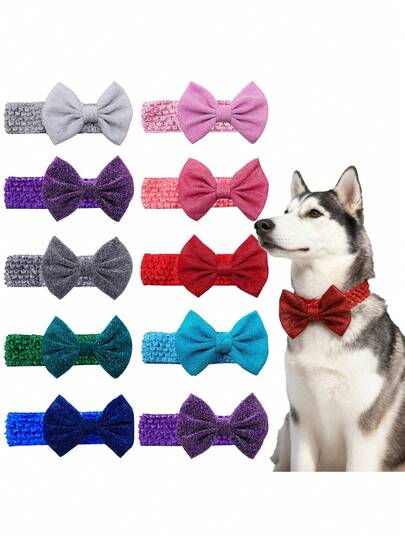 1 st. regnbågsfärgat rosetthårband, hårband och slips speciellt utformat för hundar, mångsidigt, bekvämt, lätt att sätta på och ta av, vackert, elegant och utsökt present till stora hundar, perfekt för att ta bilder