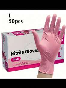 100-Ct Bagged Pink Gloves; Latex-Free Cleaning Gloves; Nail Art, Tattoo, Hair Salon, Garden, Beauty Salon Use;Too Artist; Beautician; Hair Dye; Styling; Epoxy Resin Work Gloves; Powder-Free; Home, Office, Professional Use. - Pink - View 15