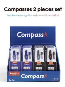 1 pieza Juego de brújula, herramientas de dibujo y geometría multifunción de metal profesionales para estudiantes, al por mayor