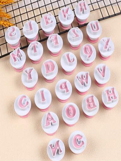 10/26pcs Faridabio Letter And Number Cookie Cutter Set - PP Material, Food- Baking Tools For Cake Decoration, Pastry, Cookies, Cupcakes | Perfect For Birthdays, Party, Weddings,Holidays & More, Cupcake Decorating Kit|Practical Kitchenware|Durable Plasti