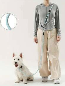 1 dây dắt chó rảnh tay, dây đeo chéo có thể điều chỉnh, bện sợi polyester, dây dắt chó phản quang dùng ngoài trời cho mọi loại chó. - Nhiều màu - Xem 10