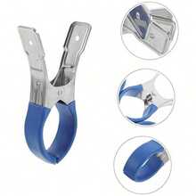 10pcs Heavy-Duty Stainless Steel Pool Cover Clips With Blue Plastic Handles - Windproof Spring Clamps For Secure Ground Pool Covers, With Durable Plastic Grips, All-Season Outdoor Use For Photography & Maintenance, Robust Clip Design - Blue - View 6