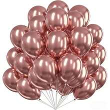20pcs 10-Inch Chrome Metal Balloons Set, Metal Balloons For Anniversary, Wedding, Birthday Party Decor, Halloween, Christmas Decor, Floating Party Latex Balloons - Multicolor - View 17