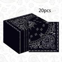 20/40/60 chiếc khăn giấy dùng một lần kiểu khăn rằn đen, thích hợp cho tiệc theo chủ đề băng đảng Mexico, trang trí tiệc sinh nhật tuổi teen, khăn ăn tráng miệng. - Nhiều màu - Xem 9