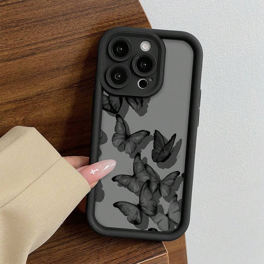 1pc Butterfly Pattern Thick Shockproof Phone Case, Compatible With IPhone 16/11/12/13/14/15/15 Pro/15 Plus/15 Pro Max/7 Plus/8 Plus/X/Xs Max/Xr/11 Pro/12 Pro/13 Pro/14 Pro/11 Pro Max/12 Pro Max/13 Pro Max/14 Pro Max/14 Plus/7/8/16 Pro/16 Plus/16 Pro Max/SE, And Galaxy A54/A14/A12/A13/A15/A32/A33/A52S/S20/S22/S23/S24/S23 Plus/S24 Ultra/S25/A15/A33, Waterproof, Shockproof, Scratch-Resistant - Multicolor - View 1