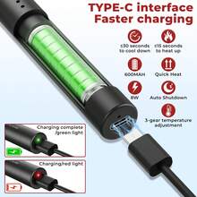 HX8 焊接套件，ILIBILIB 5V2A USB 接口 8W 可调温电烙铁 300-420°C，内置电池可无线操作 30 分钟，快速加热智能焊接套件，适用于 DIY 电子产品，智能睡眠模式，包含 2 个可更换焊嘴和 USB-C 充电线。 - 黑色 - 查看 3