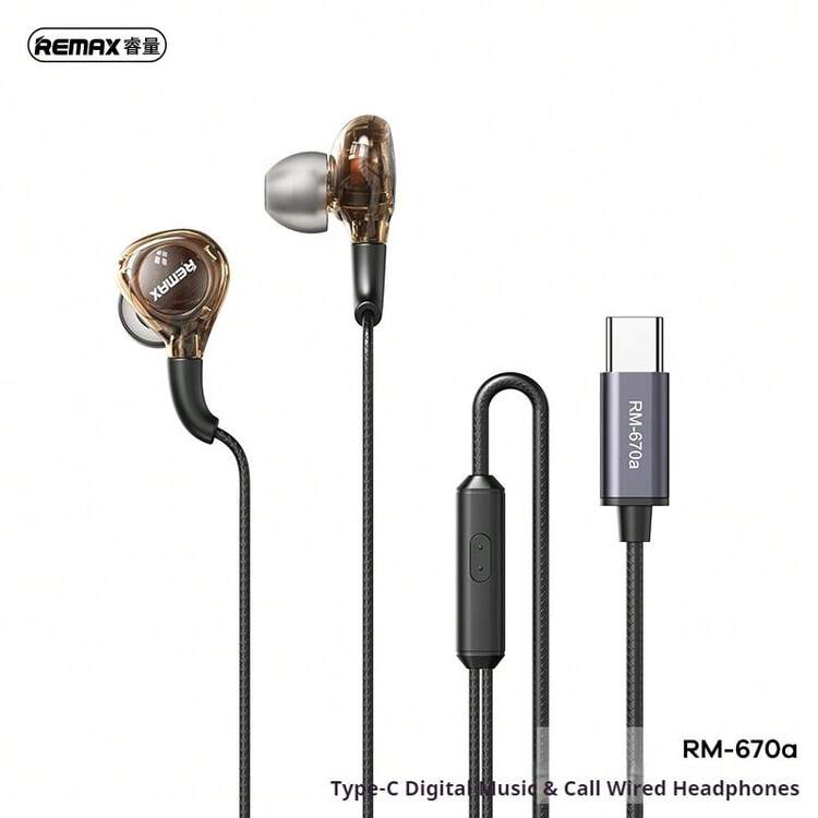 REMAX Type-C數位版音樂通話有線耳機 RM-670a - Type C - 查看 5