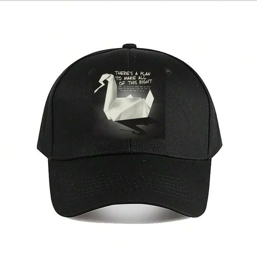 Plan Swan Inspirational Art Baseball Cap Fashion Outdoor Sports Sunhat Men Snapback Cap Women's - Black - View 1