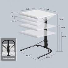 Folding Laptop Table Sofa Bed Stand Adjustable Height Tray Tilt Angle Lightweight Portable Compact Computer Game Driving Foldable Office Crafting Jigsaw Desk - White Black - View 8