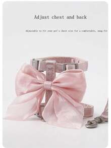 1 Set Cat/Dog Leash Anti-Escape Harness Leash With Bow Tie, Pet Walking Leash Suit - Multicolor - View 7