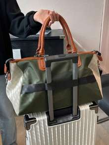 绿色牛津布大容量多功能女士包，简约手提包，旅行包，行李包，过夜包，随身包，健身包，工作包，学习用品包，返校用品包，学生手提包，周末包，度假包，户外包，商务旅行包，医院包，男女通用，行李箱包，旅行袋，行李袋，大学包，周末旅行包，医院包，冬季包 - 綠色 - 查看 8