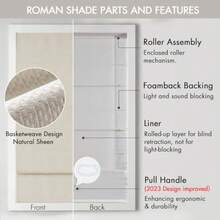 CYPNMadison Park Galen - Persiana Romana inalámbrica 29 Pulgadas de Ancho x 64 Pulgadas de Alto Marfil Brillante oscurecimiento de la habitación Aislamiento térmico Ahorro de energía con Tela deFashion - 227455582 - Ver 6