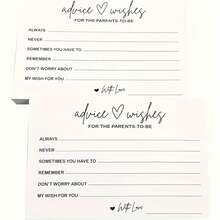 24/48张空白祝福卡，适用于婚礼、迎婴派对和生日，包含孕期祝福语（含“永远”/“从不”字样）、给新手父母的育儿建议、婚礼回礼和纪念卡，背面空白可书写。 - 彩色 - 查看 8