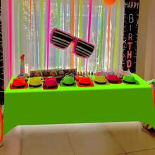1 khăn trải bàn neon, 54" x 108", phản quang UV, thích hợp cho các bữa tiệc phát sáng, tiệc sinh nhật, tiệc rave, sự kiện ánh sáng đen. - Nhiều màu - Xem 7