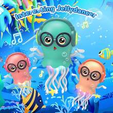 Crawling Electric Dancing Jellyfish Toy, Jellyfish Lying Toy With LED Lights And Music, Automatic Obstacle Sensing Smart Tentacle Explorer, Party, Children's Day, Birthday Gift, Suitable For Boys And Girls, Pink And Green Children's Gift, Batteries Not Included - Multicolor - View 4