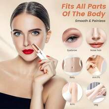 Women's Electric Hair Removal Device - Painless USB Rechargeable Epilator With LED Light, Portable, Suitable For Face, Lips, Legs, Eyebrows Hair Removal, Women's Holiday Gift - Multicolor - View 3