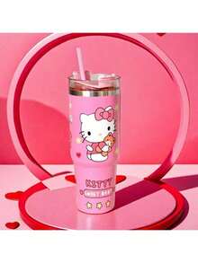 Sanrio 三丽鸥 Hello Kitty & Kuromi 30盎司不锈钢保温吸管杯 - 防漏便携旅行杯,适合运动健身 | 可爱卡通真空保温车载杯,感恩节、圣诞节、万圣节、新年、母亲节的理想礼物 | 不含PVC,无需电池,可盛装水、热咖啡、热水、咖啡、牛奶、茶等。 - 彩色 - 查看 10