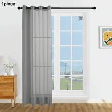 1/2 tấm rèm voan bán trong suốt/Nhiều kích cỡ/Khoen kim loại/Thích hợp trang trí cửa sổ phòng khách/Vải voan mỏng nhẹ, thanh lịch/Rèm bán trong suốt phòng ngủ/Rèm bán trong suốt có khoen khóa trên/Rèm cửa sổ trang trí kiểu nhà nông thôn/Rèm nhỏ cho nhà bếp và phòng ăn - Màu Xám nhạt - Xem 21